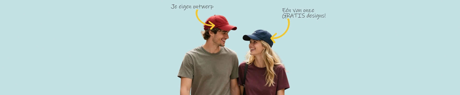 Bedrukte baseball caps voorbeeld