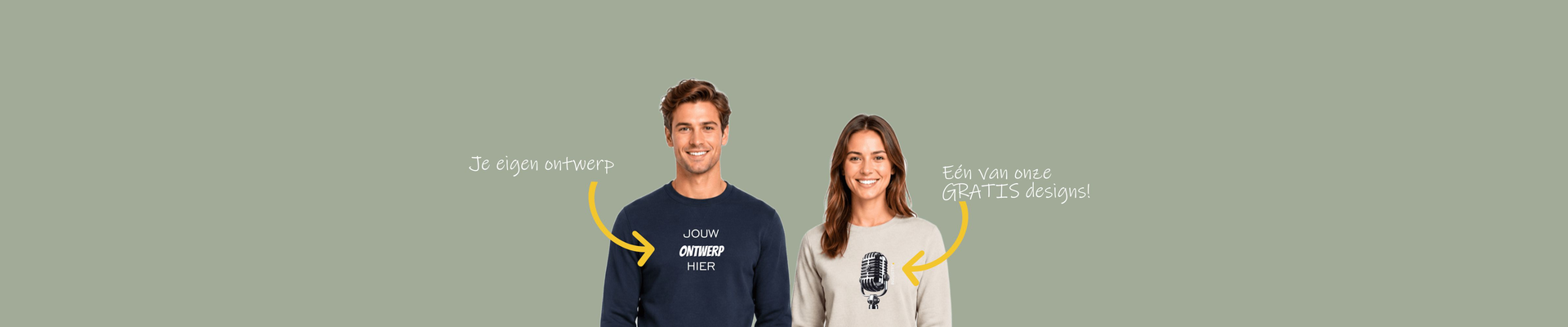 Bedrukte sweaters voorbeeld